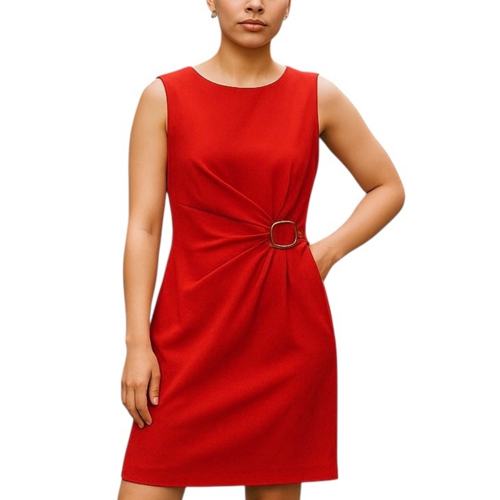 Sandra Darren Red/Rouge Color  Sheath Dress.  Sz 10